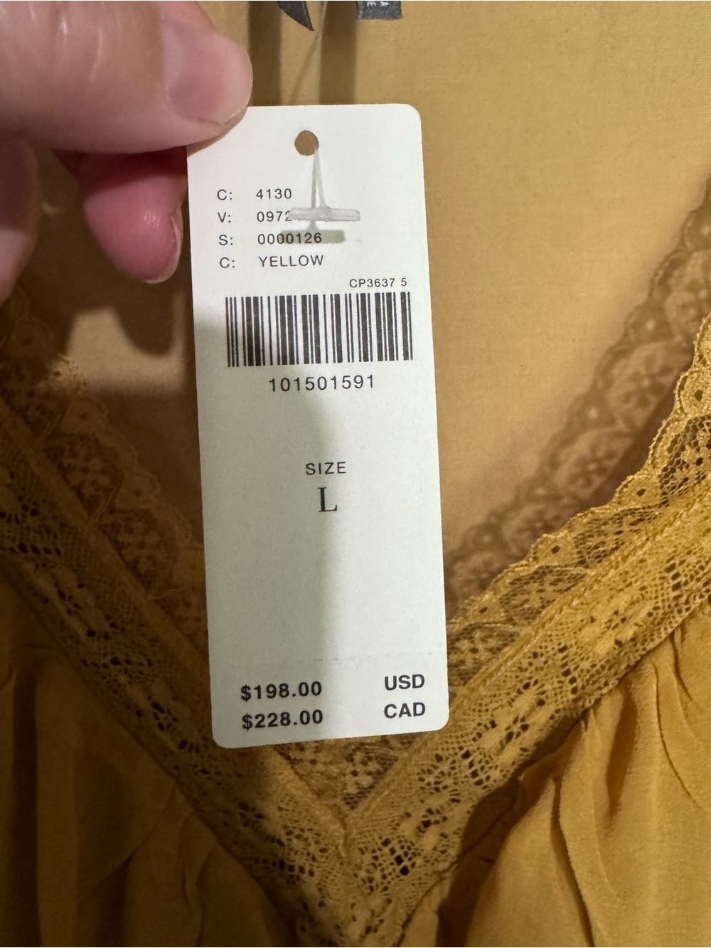 Anthropologie Mustard Yellow Maxi Dress with Ruffle V-Neck - Picture 4 of 6